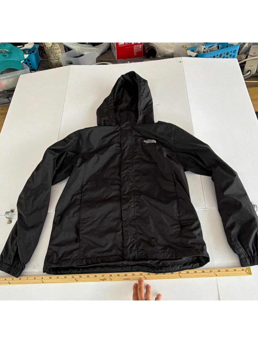 The North Face Men's Black Solid DryVent Hooded Full Zip Rain Jacket Size M